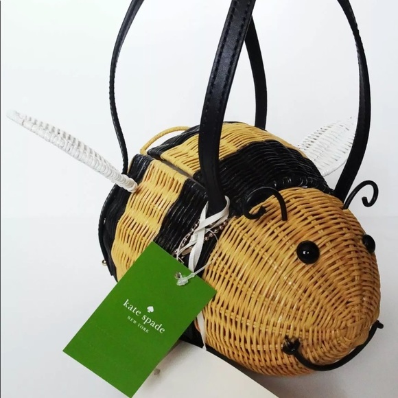 Kate Spade Down the Rabbit Hole Wicker Bee satchel - Picture 2 of 7